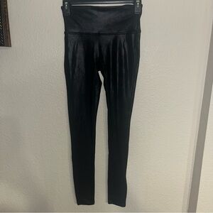 Spanx Black Faux Leather Leggings Size Small